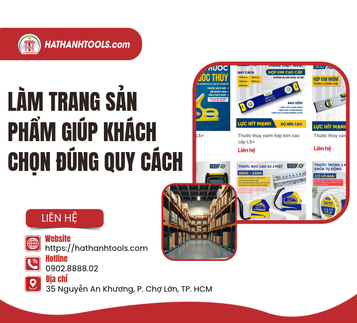 Làm trang sản phẩm giúp khách chọn đúng quy cách
