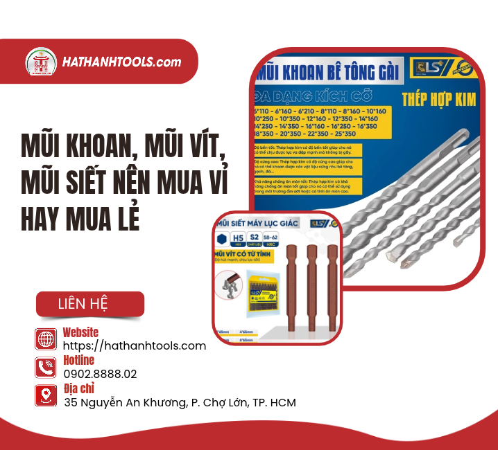 Mũi Khoan, Mũi Vít, Mũi Siết Nên Mua Vỉ Hay Mua Lẻ? Danh Sách Dụng Cụ Cầm Tay Cần Có Trong Xưởng Cơ Khí, Sửa Chữa