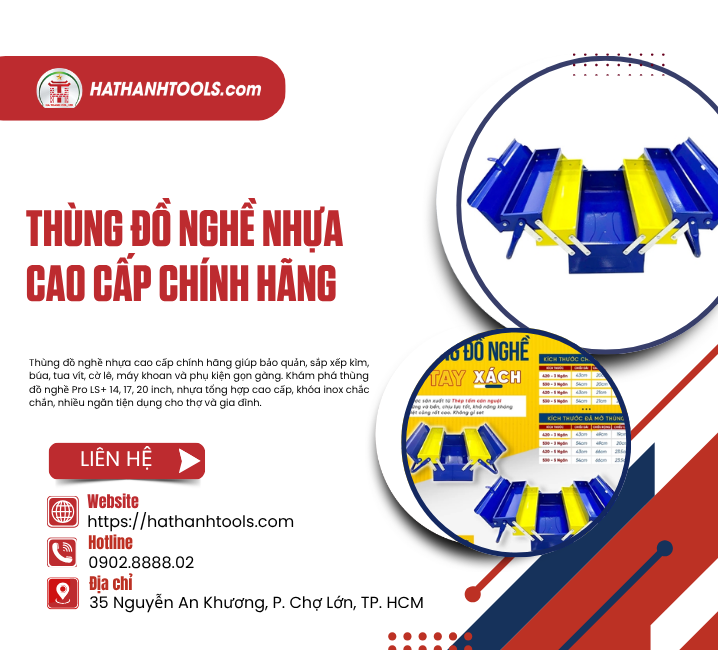 Thùng Đồ Nghề Nhựa Cao Cấp Chính Hãng – Bền Chắc, Nhiều Ngăn, Dễ Mang Theo