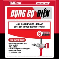 Máy Khoan 16MM Khuấy sơn 2IN1 1400W 8000