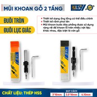 Mũi khoan gỗ 2 tầng đuôi lục giác LS+ 