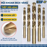 Mũi khoan Inox vàng vỉ 10 LS+ 