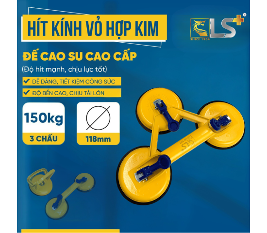 Hít kính vỏ hợp kim 3 chấu LS+