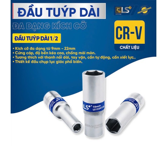 Đầu tuýp 1/2 dài LS+ 