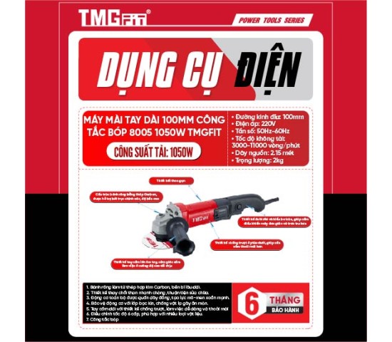 Máy mài tay dài 100mm công tắc bóp 1050W 8005