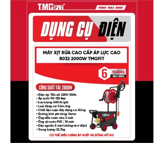 Máy xịt rửa cao áp đẩy tay 2000W 8032