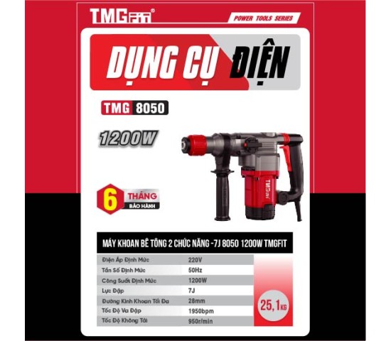 Máy khoan búa 2 chức năng 28mm 1200W 8050