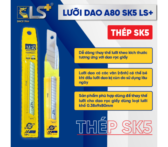 Lưỡi dao rọc giấy A80 cao cấp SK5 LS+