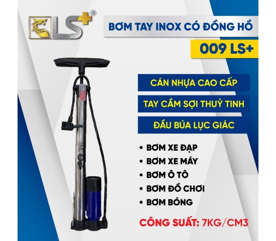 Bơm tay đồng hồ inox 009 LS+