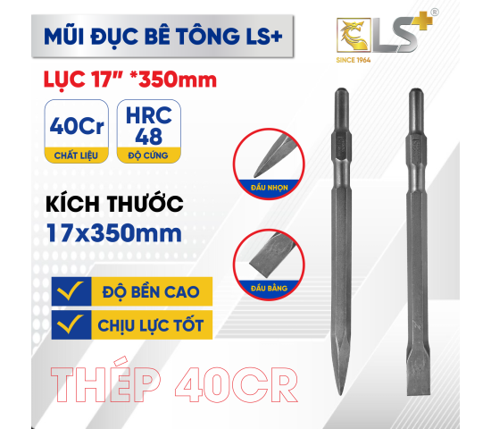 Mũi đục bê tông lục 17"* 350mm LS+ 