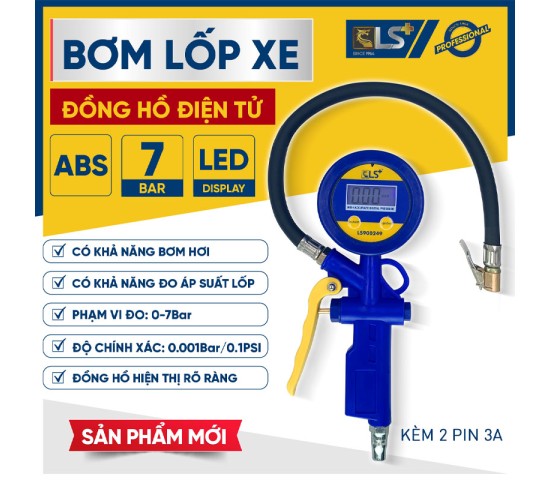 Bơm lốp xe đồng hồ điện tử LS+ 