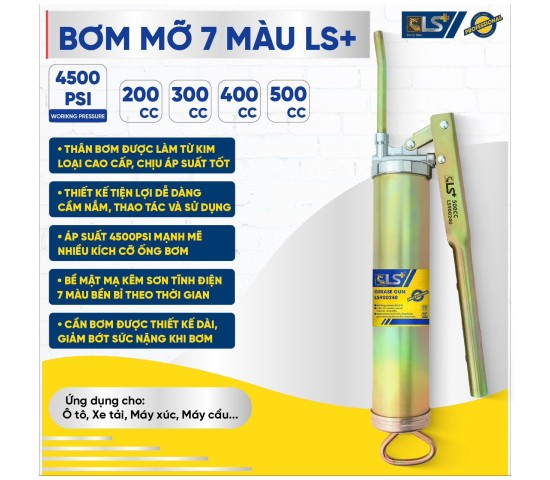 BƠM MỠ 7 MÀU 500cc LS+