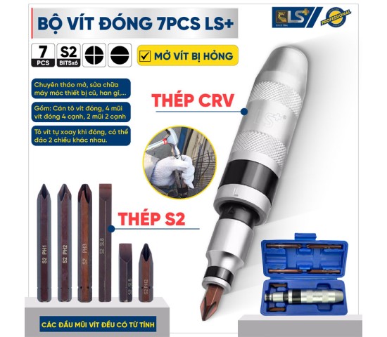 Bộ vít đóng 7pcs LS+