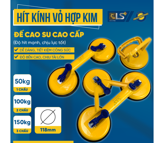 Hít kính vỏ hợp kim 1 chấu LS+