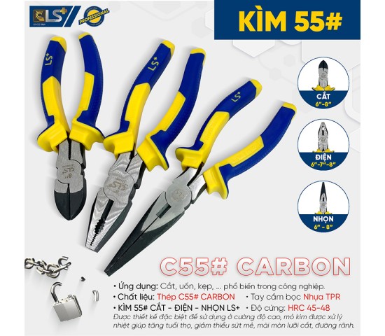 Kìm 55# Cắt 6" LS+