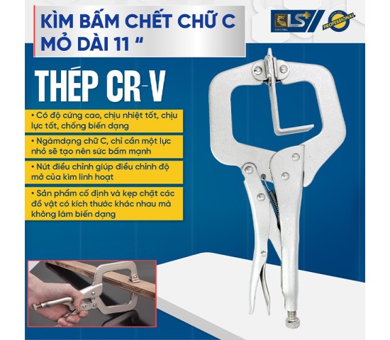 Kìm bấm chết chữ C mỏ dài 11" - 275mm LS+ 