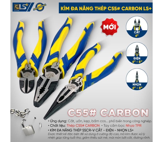 Kìm đa năng thép C55# Carbon LS+