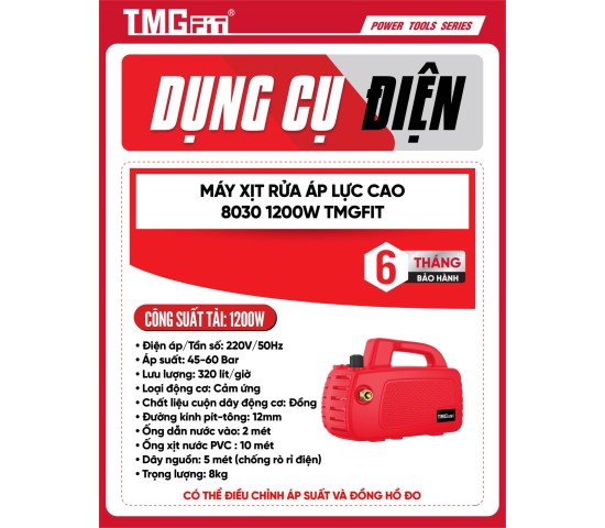 Máy xịt rửa cao áp 1200W 8030