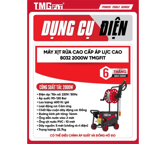 Máy xịt rửa cao áp đẩy tay 2000W 8032