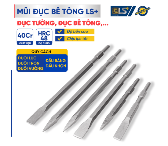 Mũi Đục Đuôi Tròn Gài 14" - 250mm LS+