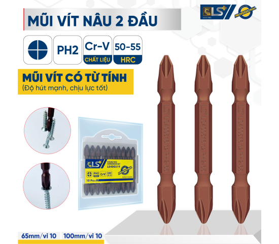 Mũi vít nâu 2 đầu S2 LS+