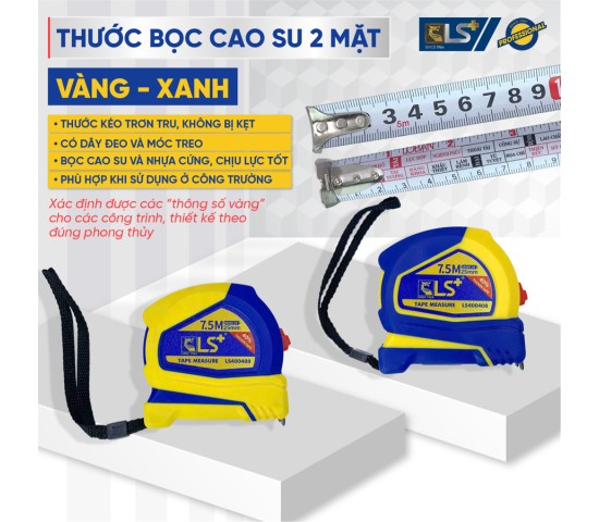 Thước bọc cao su 2 mặt LS+ 