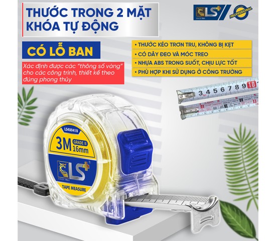 Thước Trong 2 Mặt Khóa Tự Động 7.5m25 LS+