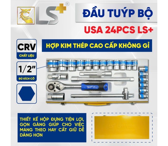 Đầu tuýp bộ USA 24pcs LS+